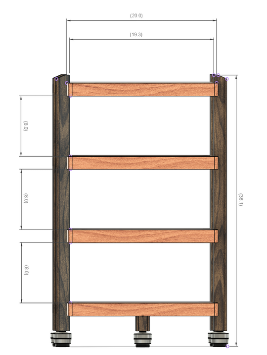 Reserved for Customer: 4-Shelf ECHELON II Audio Rack - Cherry