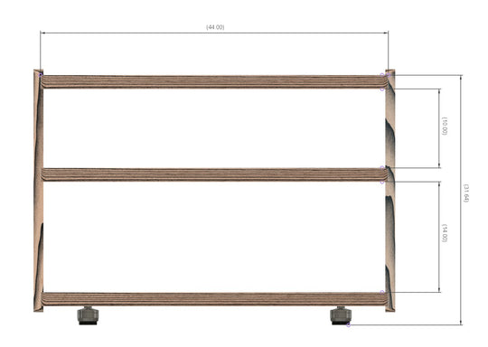 Reserved for Customer: 3-Shelf 44" Custom Audio Rack in Black Limba