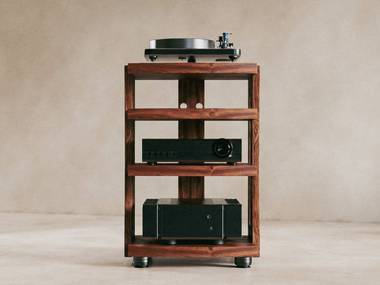 CONTOUR Audio Rack - Sapele with Walnut Sides