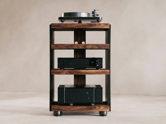 CONTOUR Audio Rack - Walnut with Black Ash Sides