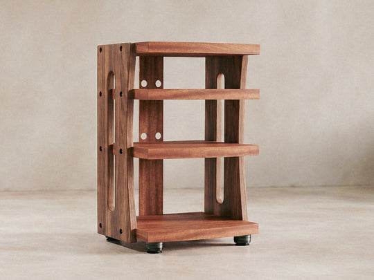 CONTOUR Audio Rack - Sapele with Walnut Sides