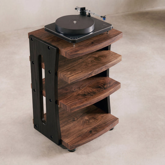 CONTOUR Audio Rack - Walnut with Black Ash Sides