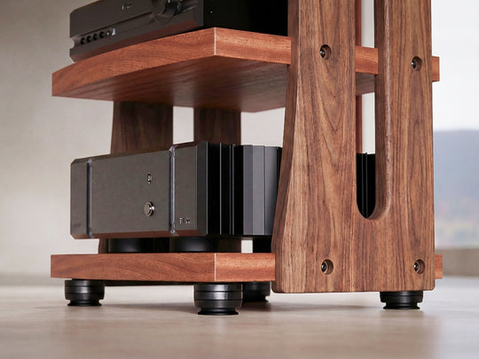 CONTOUR Audio Rack - Sapele with Walnut Sides