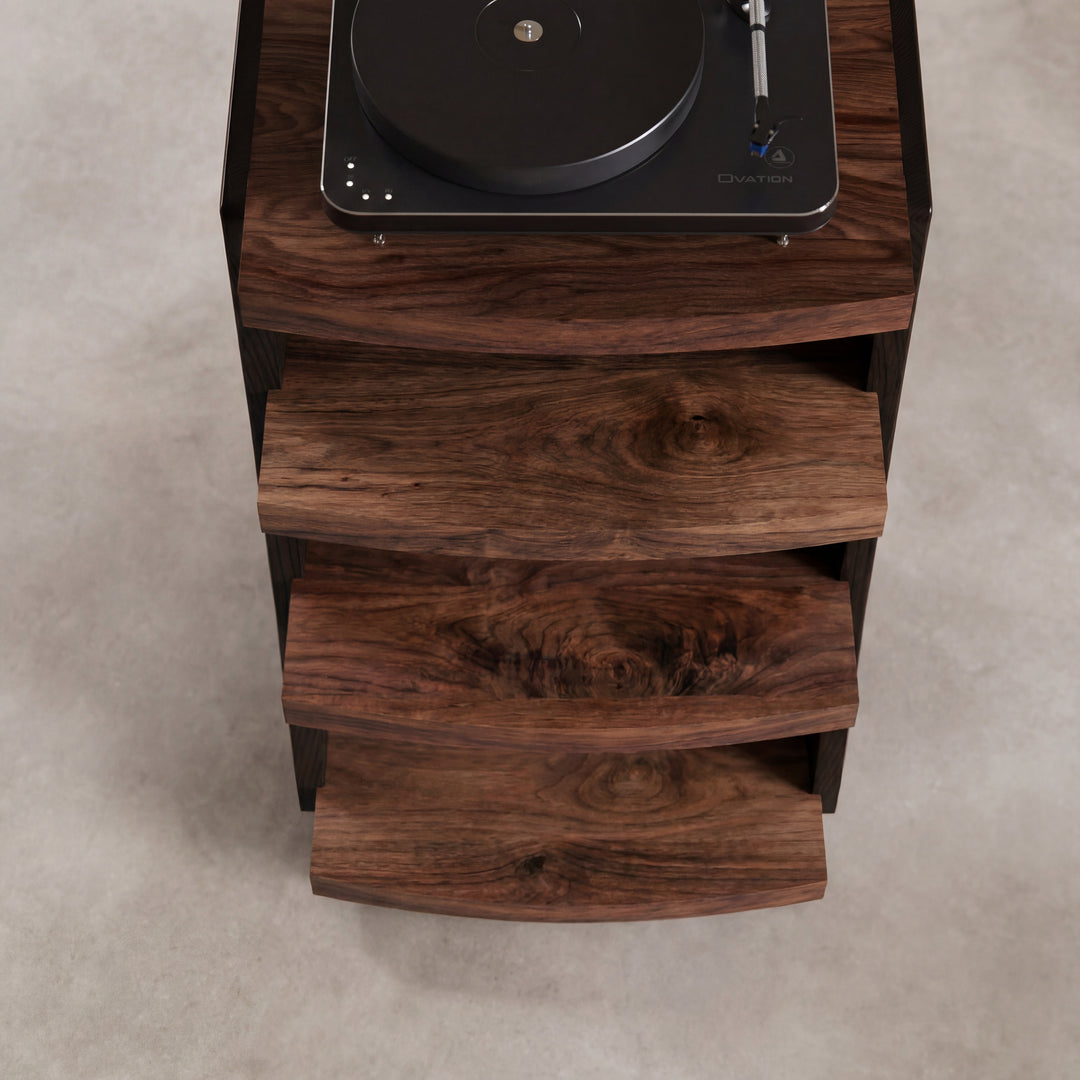 CONTOUR Audio Rack - Walnut with Black Ash Sides