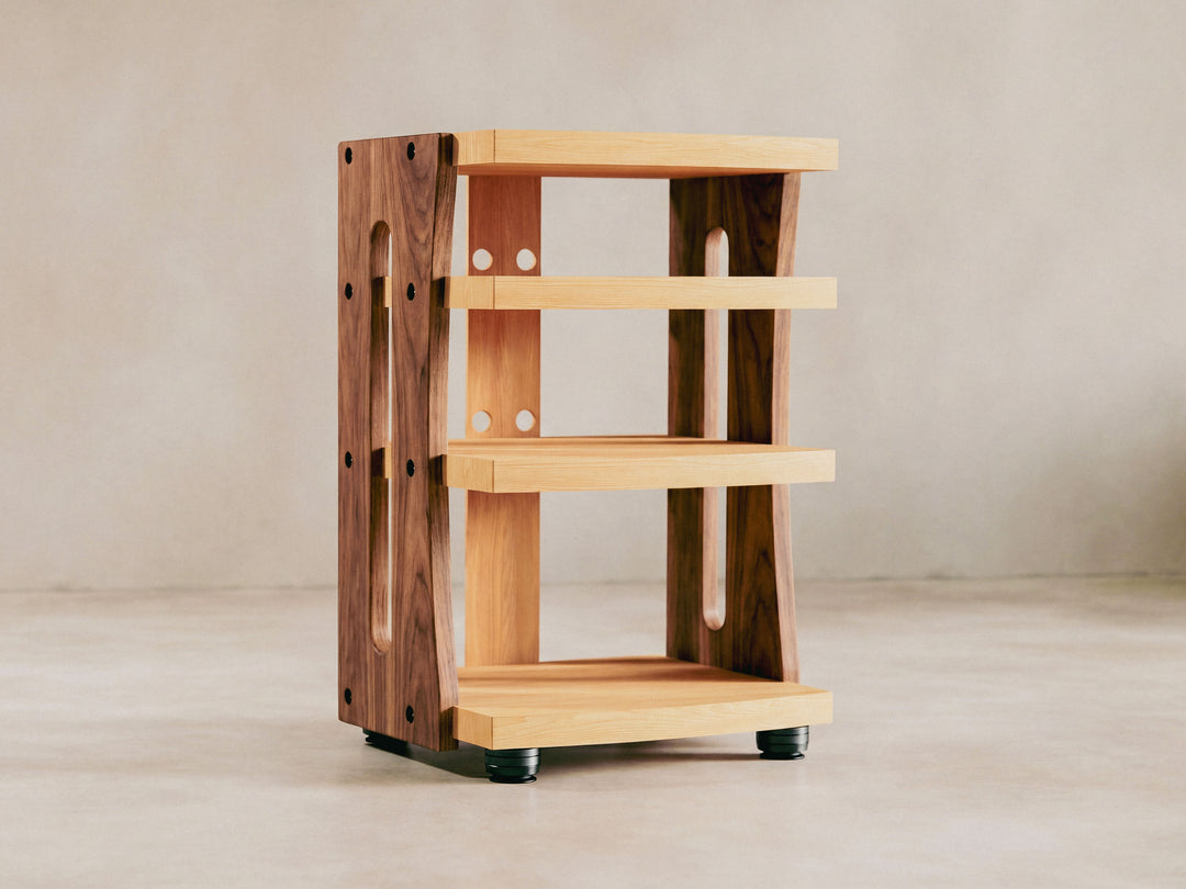 CONTOUR Audio Rack - Maple with Walnut Sides