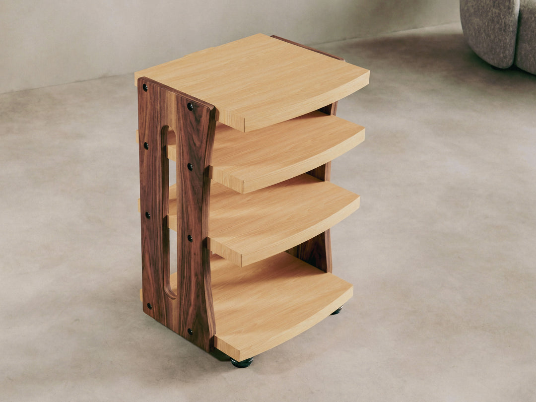 CONTOUR Audio Rack - Maple with Walnut Sides