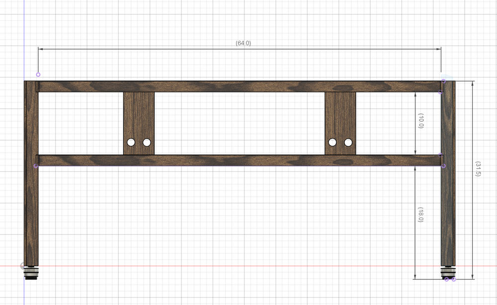 RESERVED FOR CUSTOMER: ECHELON HD Audio Rack – 2-Shelf - 65 inch Walnut Shelves