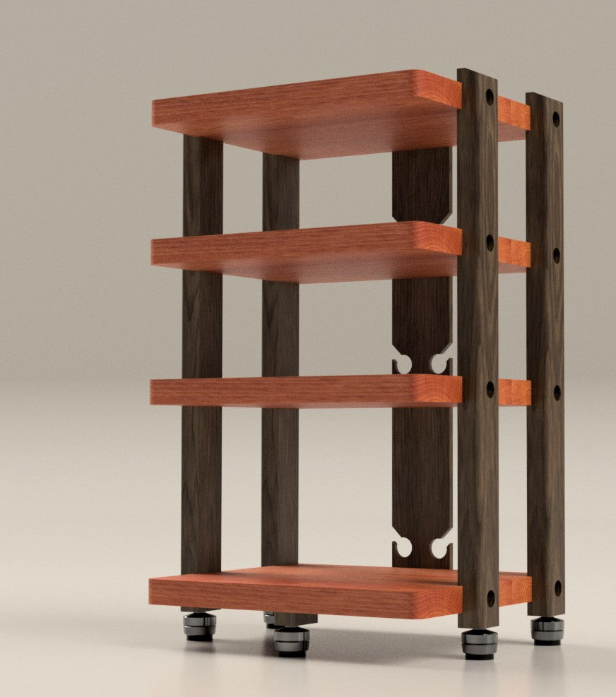 Reserved for Customer: 4-Shelf ECHELON II Audio Rack in Padauk