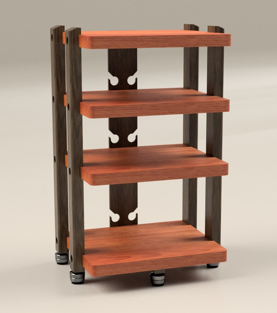 Reserved for Customer: 4-Shelf ECHELON II Audio Rack in Padauk