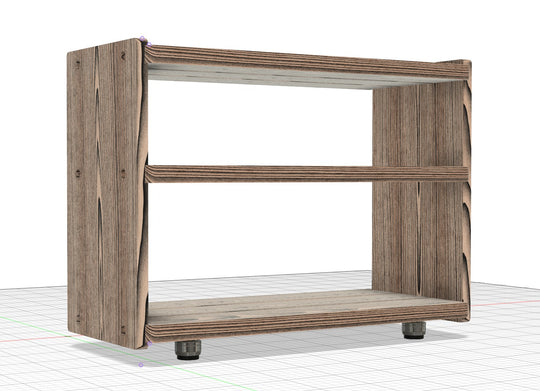 Reserved for Customer: 3-Shelf 44" Custom Audio Rack in Black Limba