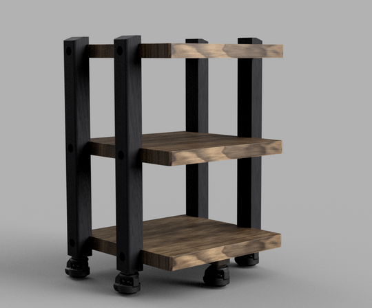 Reserved for Customer: 3 ECHELON HD Audio Racks – Walnut Shelves & Black Ash Legs