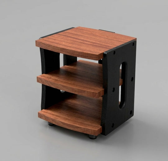 Reserved for Customer: 3-Shelf CONTOUR Audio Rack in Sapele