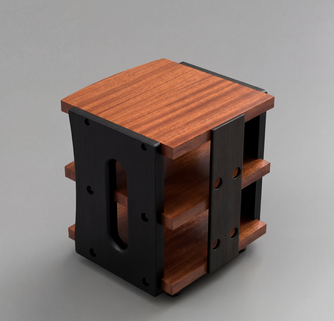 Reserved for Customer: 3-Shelf CONTOUR Audio Rack in Sapele