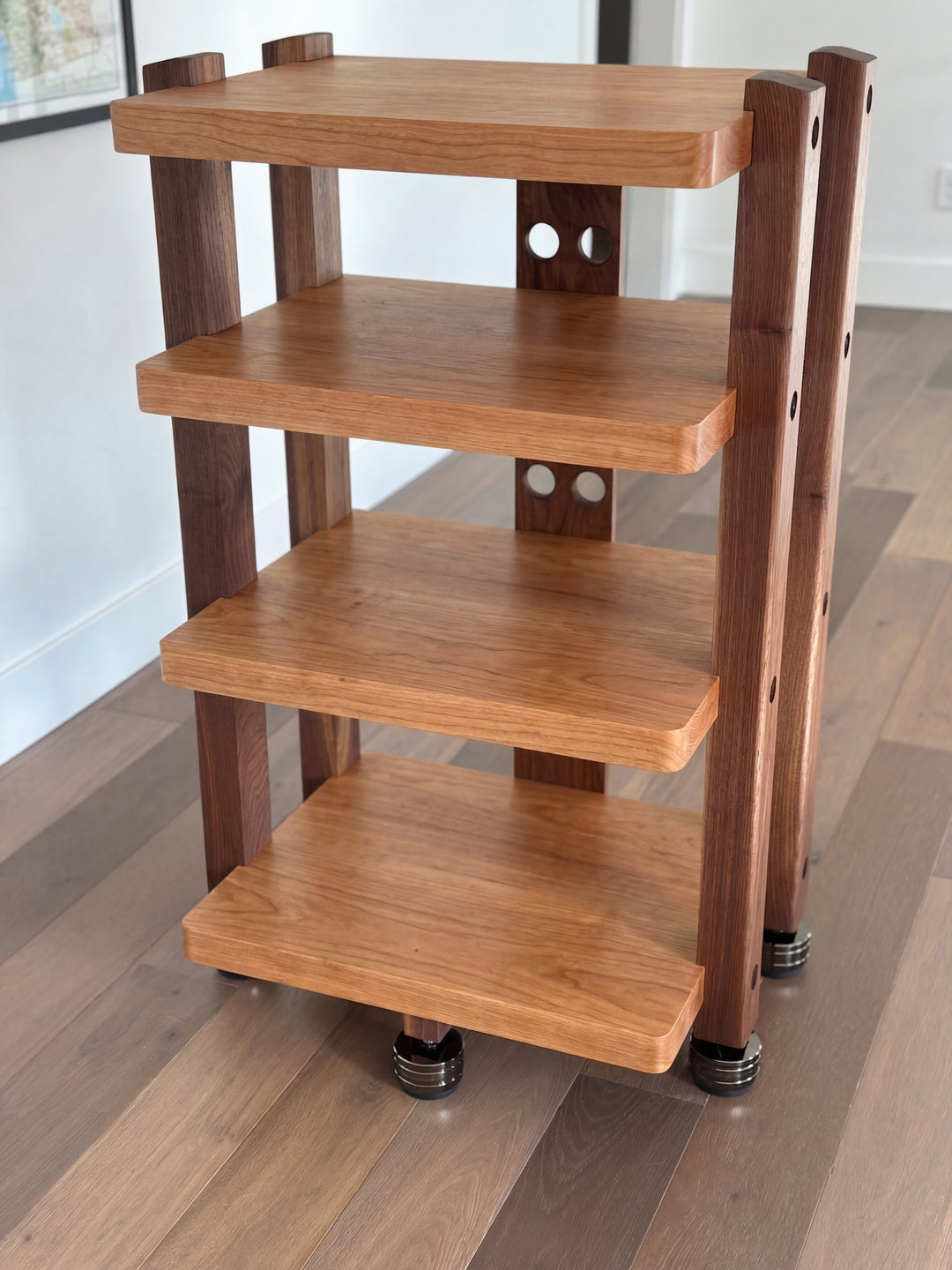 ECHELON HD Audio Rack – Cherry Shelves & Walnut Legs