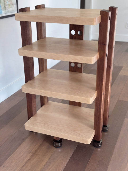 ECHELON HD Audio Rack – Maple Shelves & Walnut Legs
