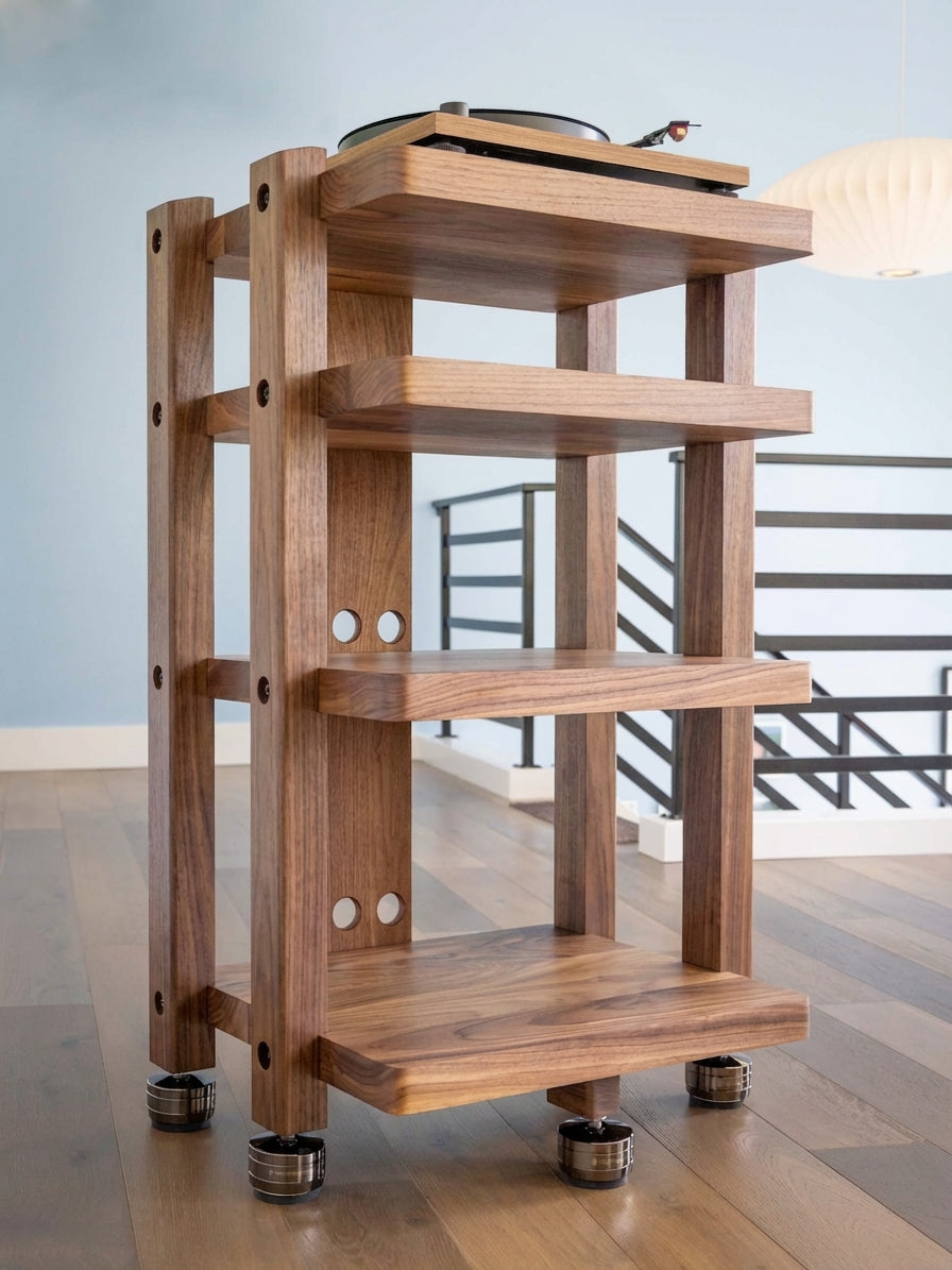 ECHELON HD Audio Rack in Walnut with IsoAcoustic GAIA-TITAN Feet – Deep ...