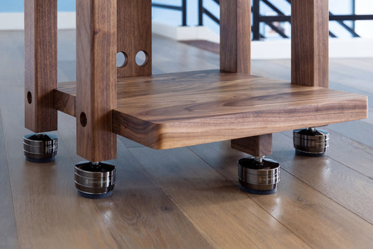 ECHELON HD Audio Rack in Walnut with IsoAcoustic GAIA-TITAN Feet