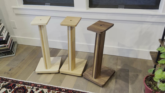 STRATUS Hardwood Walnut with Wenge Inlay Speaker Stands