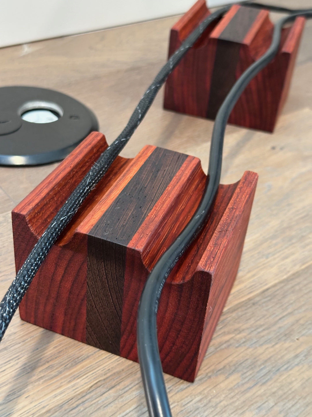 Large 2-slot African Padauk and Wenge Cable Risers - Set of 2 – Deep ...